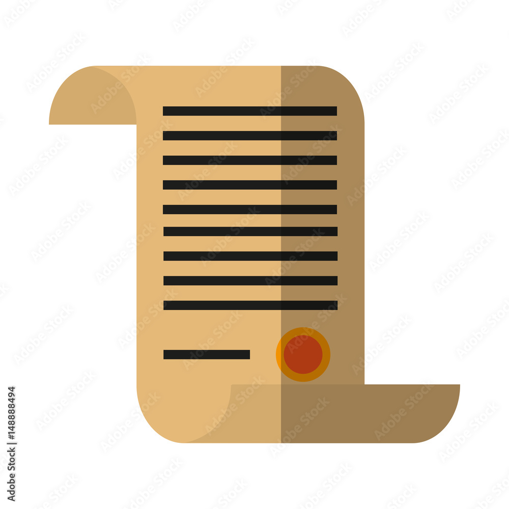 scroll document with stamp icon image vector illustration design scroll document with stamp icon image vector illustration design