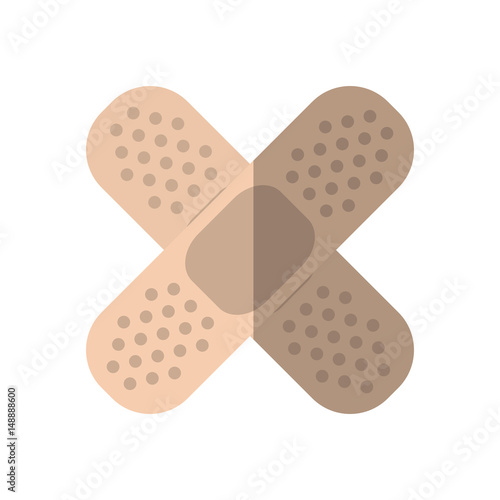 crossed adhesive bandages healthcare icon image vector illustration design 