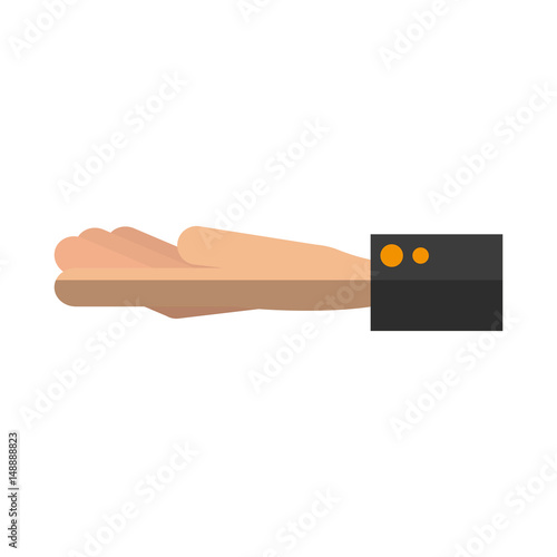 open hand sideview icon image vector illustration design 