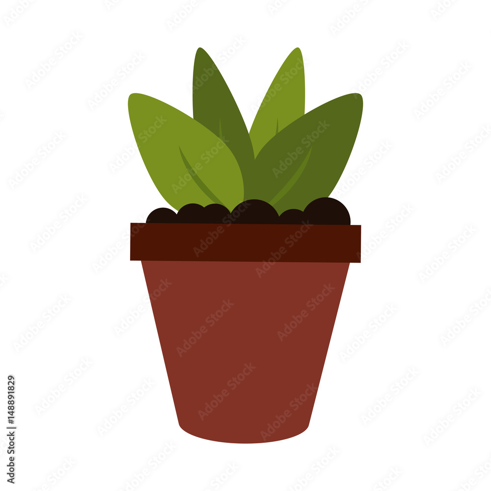 plant in pot icon image vector illustration design
