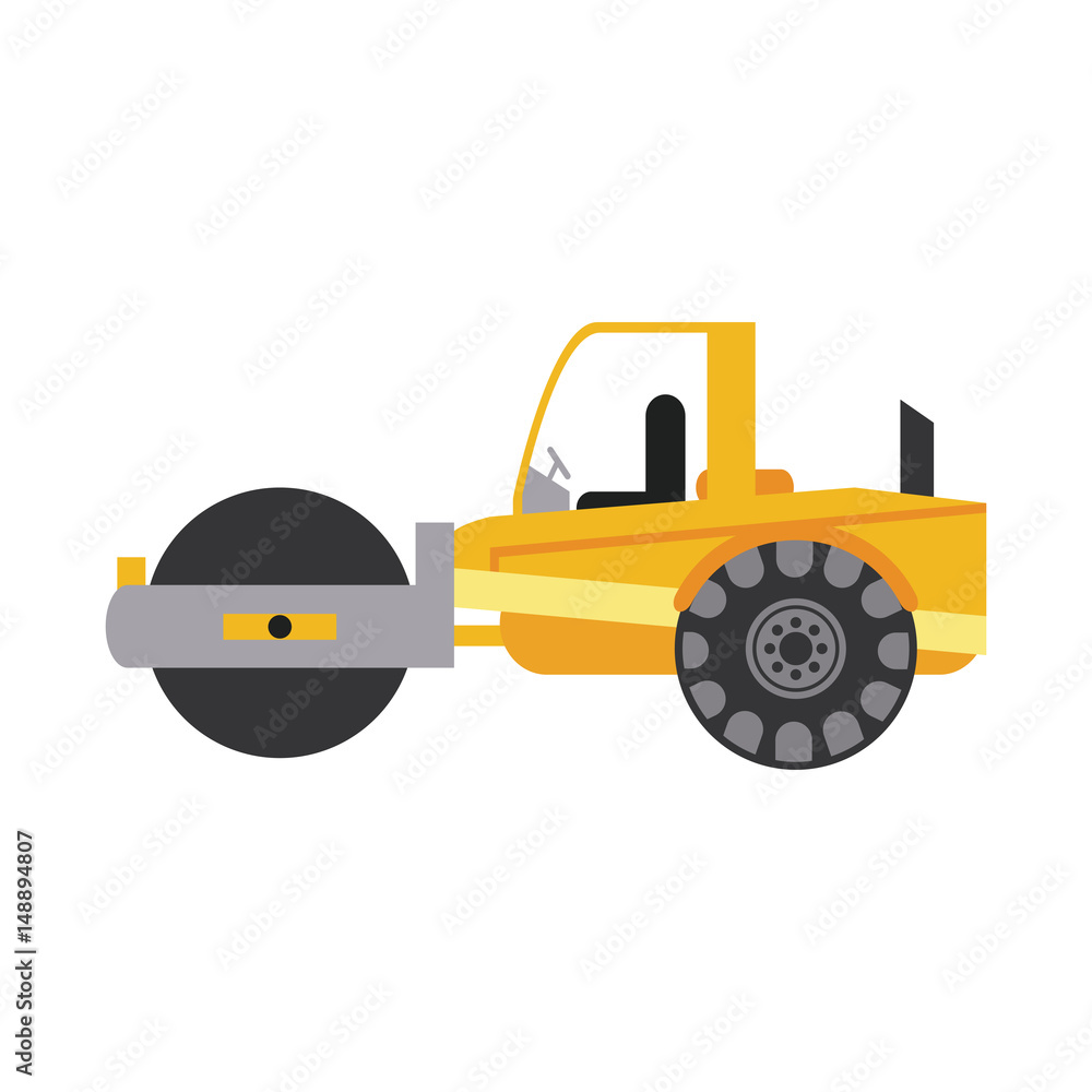 road roller construction heavy machinery icon image vector illustration design road roller construction heavy machinery icon image vector illustration design