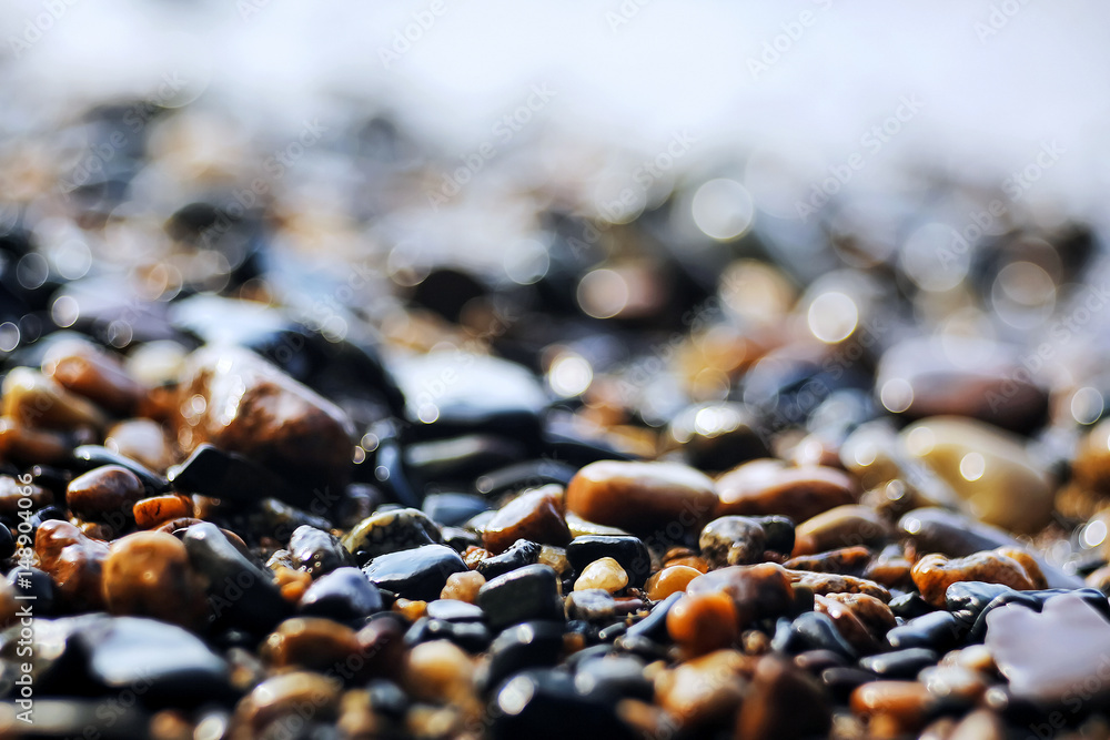 Pebble texture on the river bank Pebble texture on the river bank