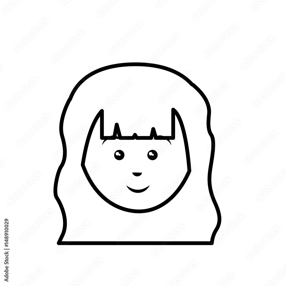 happy woman face cartoon icon over white background. vector illustration happy woman face cartoon icon over white background. vector illustration