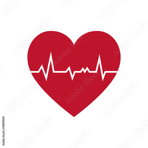 red cardio heart icon over white background. vector illustration