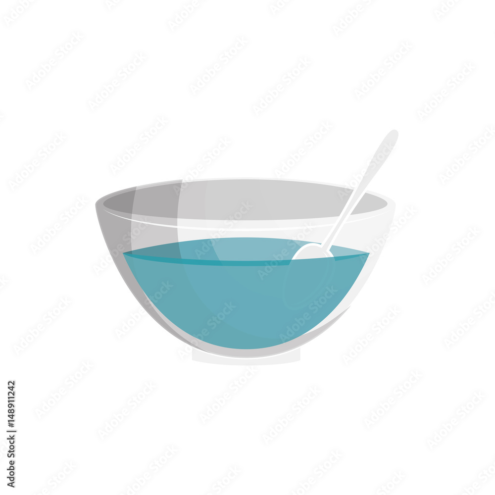 Vettoriale Stock bowl with water icon over white background. spa center