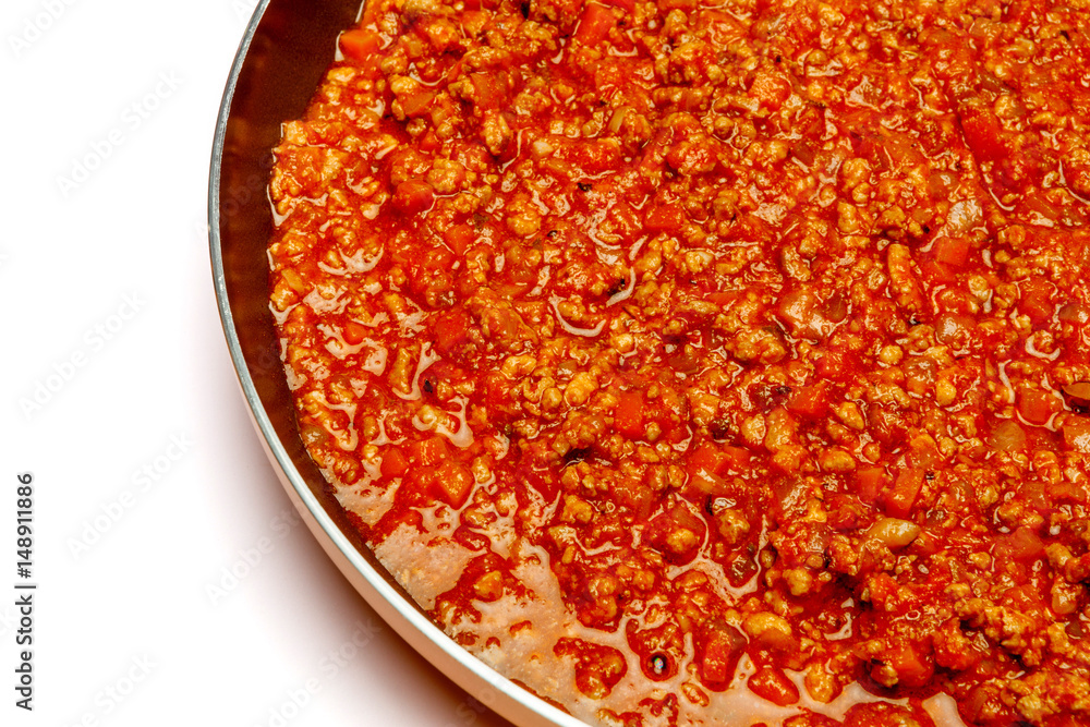 Spaghetti bolognese sauce on a pan Spaghetti bolognese sauce on a pan