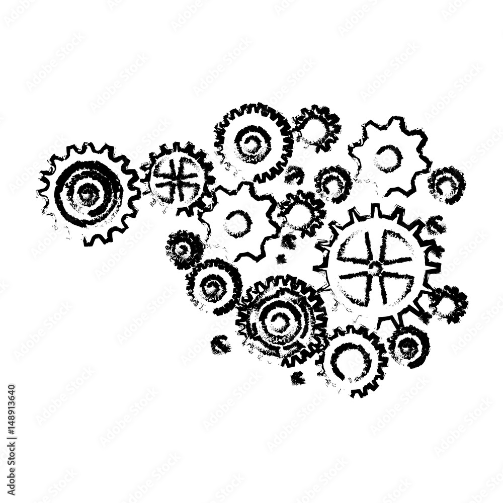 gear wheels icon over white background. vector illustration