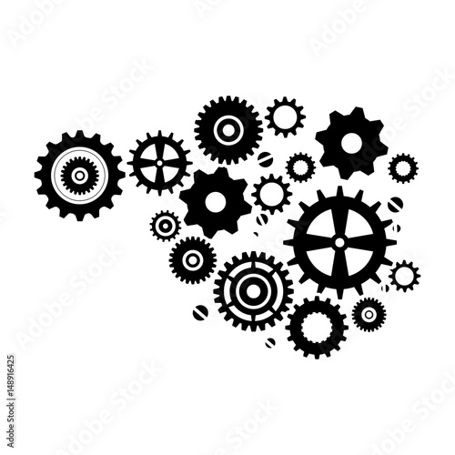 gear wheels icon over white background.v ector illustration