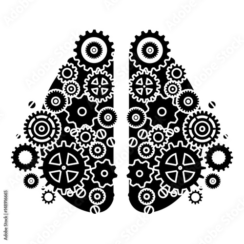 gear wheels icon over white background.v ector illustration