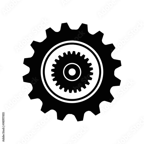 gear wheel icon over white background. vector illustration