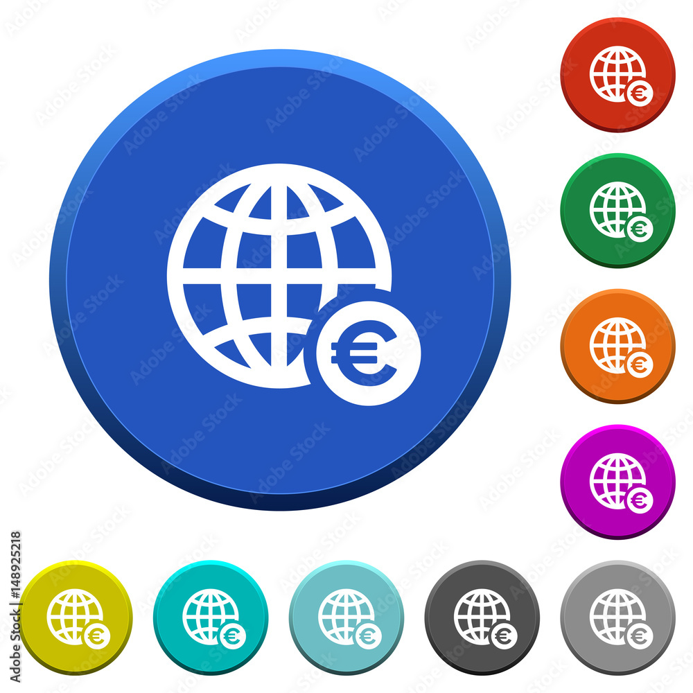 Online Euro payment beveled buttons Online Euro payment beveled buttons