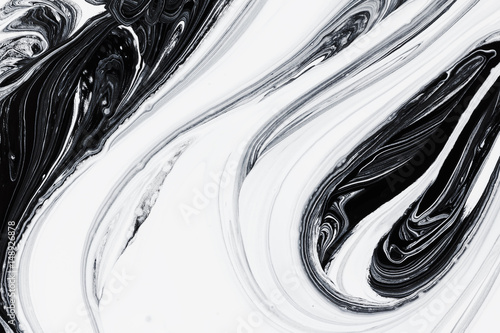 Obraz na płótnie abstrakcyjne tło, biały i czarny olej mineralny farby na wodzie