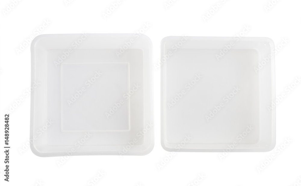 Plastic food container / Plastic container on white background. Plastic food container / Plastic container on white background.