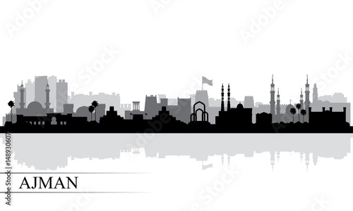 Ajman city skyline silhouette background photo