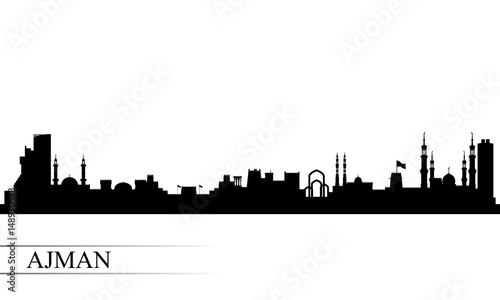 Ajman city skyline silhouette background photo