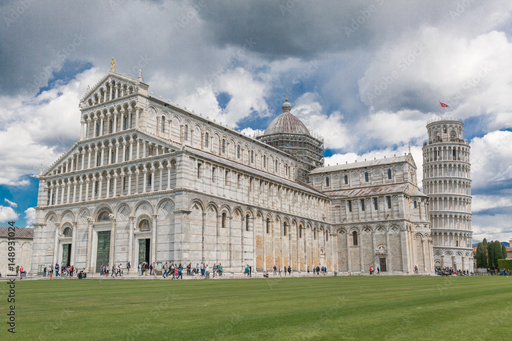 Piazza del Duomo with Leaning Tower in Pisa