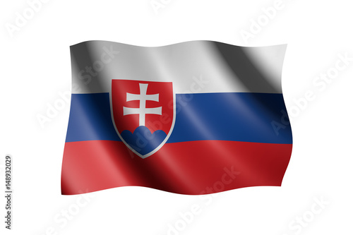 Free Download Flag of Slovakia isolated on white, 3d illustration - GFXLoad