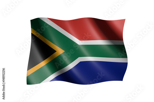 Free Download Flag of South Africa isolated on white, 3d illustration - GFXLoad