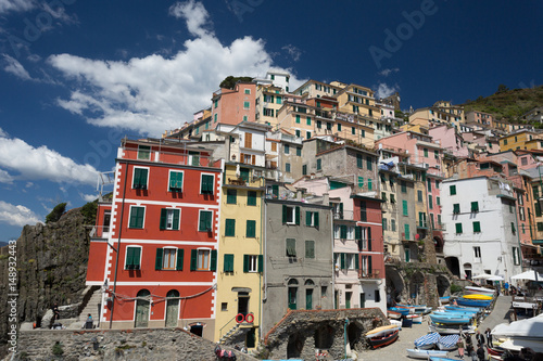 Colourful Riomaggiore in National park Cinque Terre, Liguria, Italy 