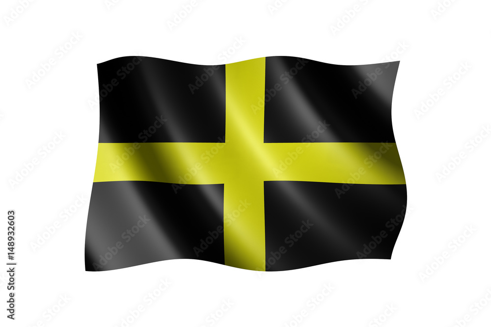 Flag of St. David isolated on white, 3d illustration Flag of St. David isolated on white, 3d illustration
