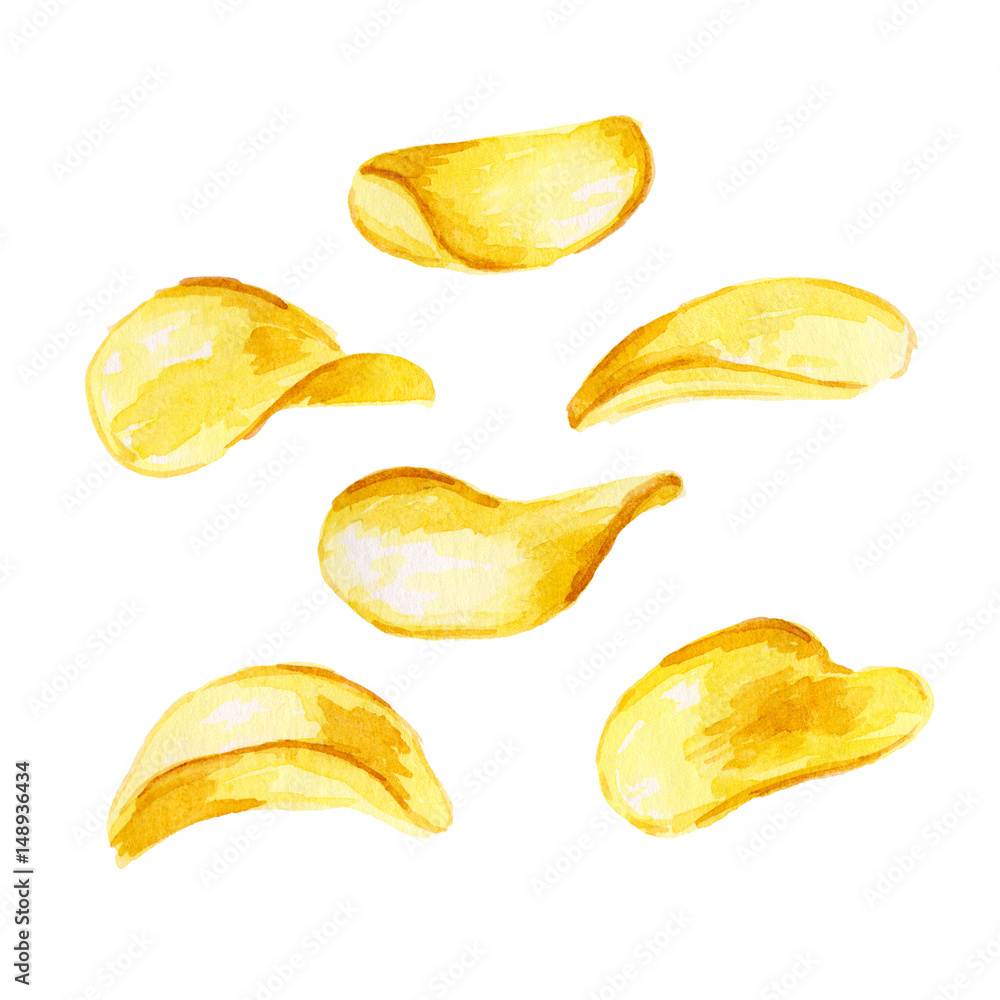 Crisps set. Watercolor Crisps set. Watercolor