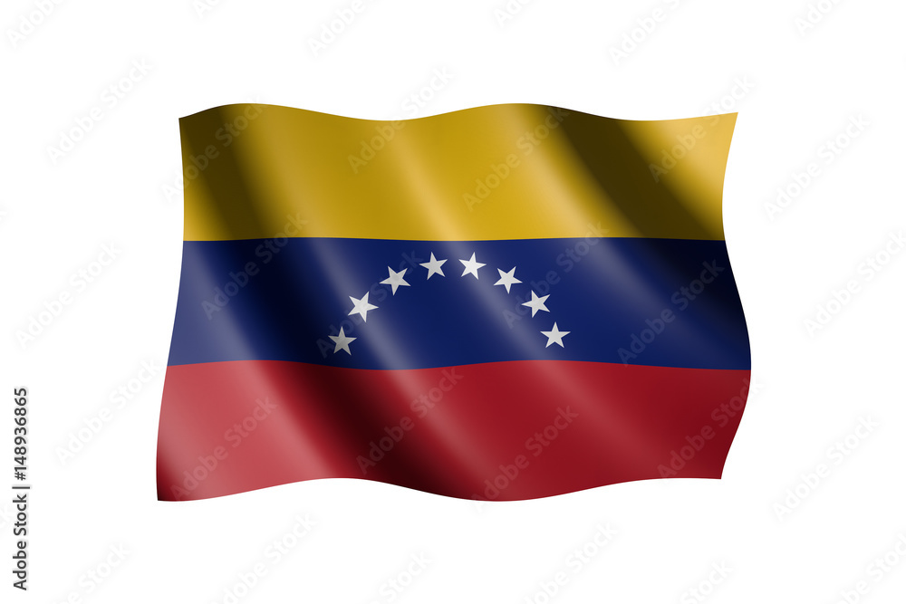 Fototapeta premium Flag of Venezuela isolated on white, 3d illustration
