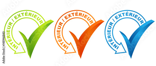 intérieur extérieur sur symbole validé