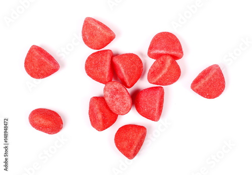 Red jelly candy isolated on white background  photo