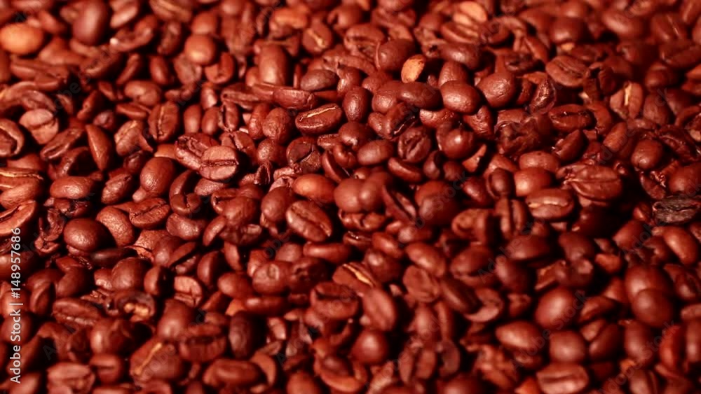 Coffee Beans Drop on Coffee Background. Coffee Beans Drop on Coffee Background.