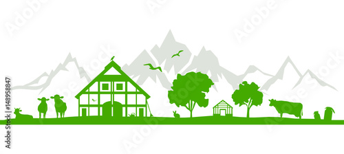 Silhouette Haus Berge
