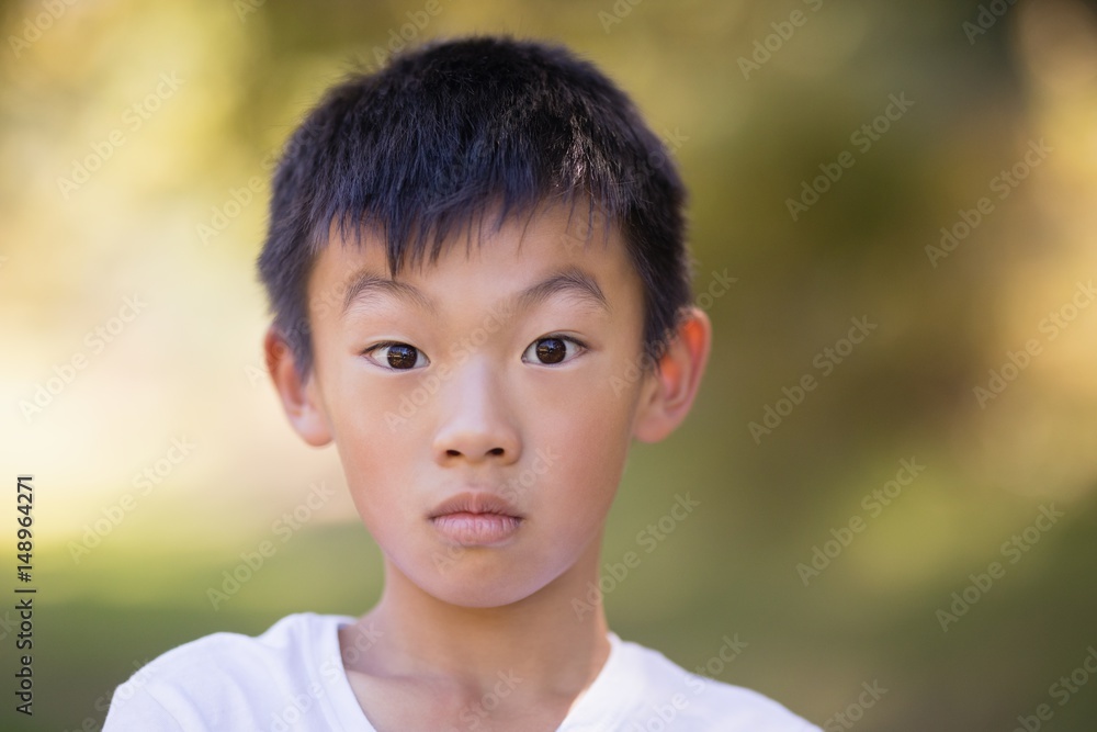 Portrait of little boy in forest Portrait of little boy in forest