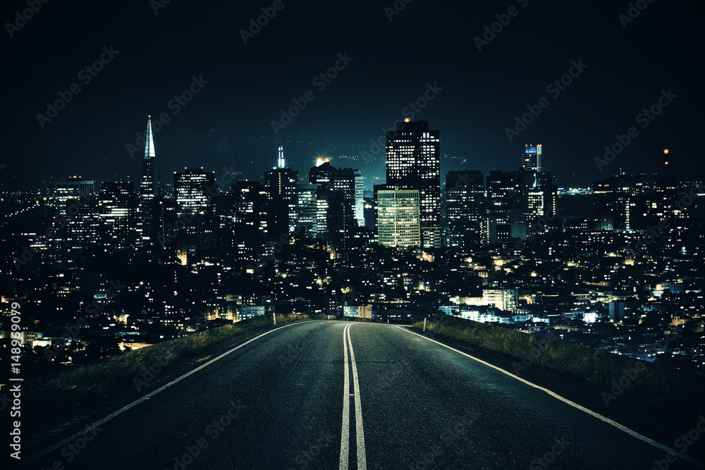 Road leading to night city