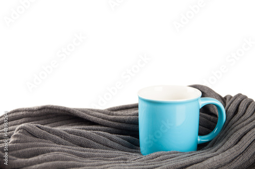 colored cup with a scarf
