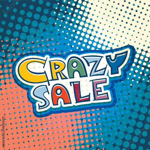 crazy sale marketing banner vector