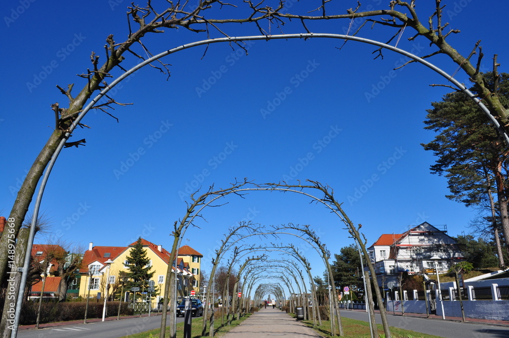 Fototapeta premium Winterstimmung am Strand, Ostseestrand Baabe im Winter, Insel Rügen