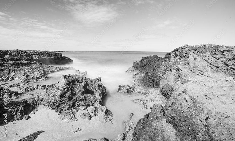 Formentera beach black and white