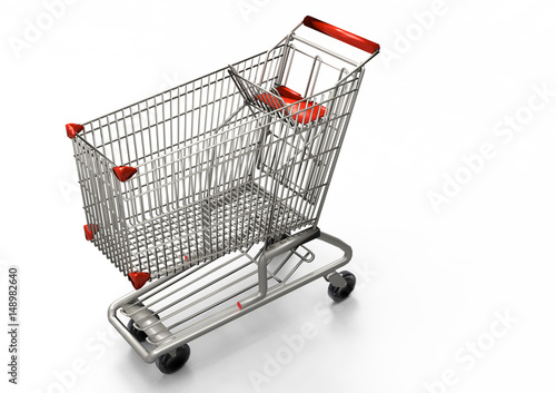 shopping cart on white background 