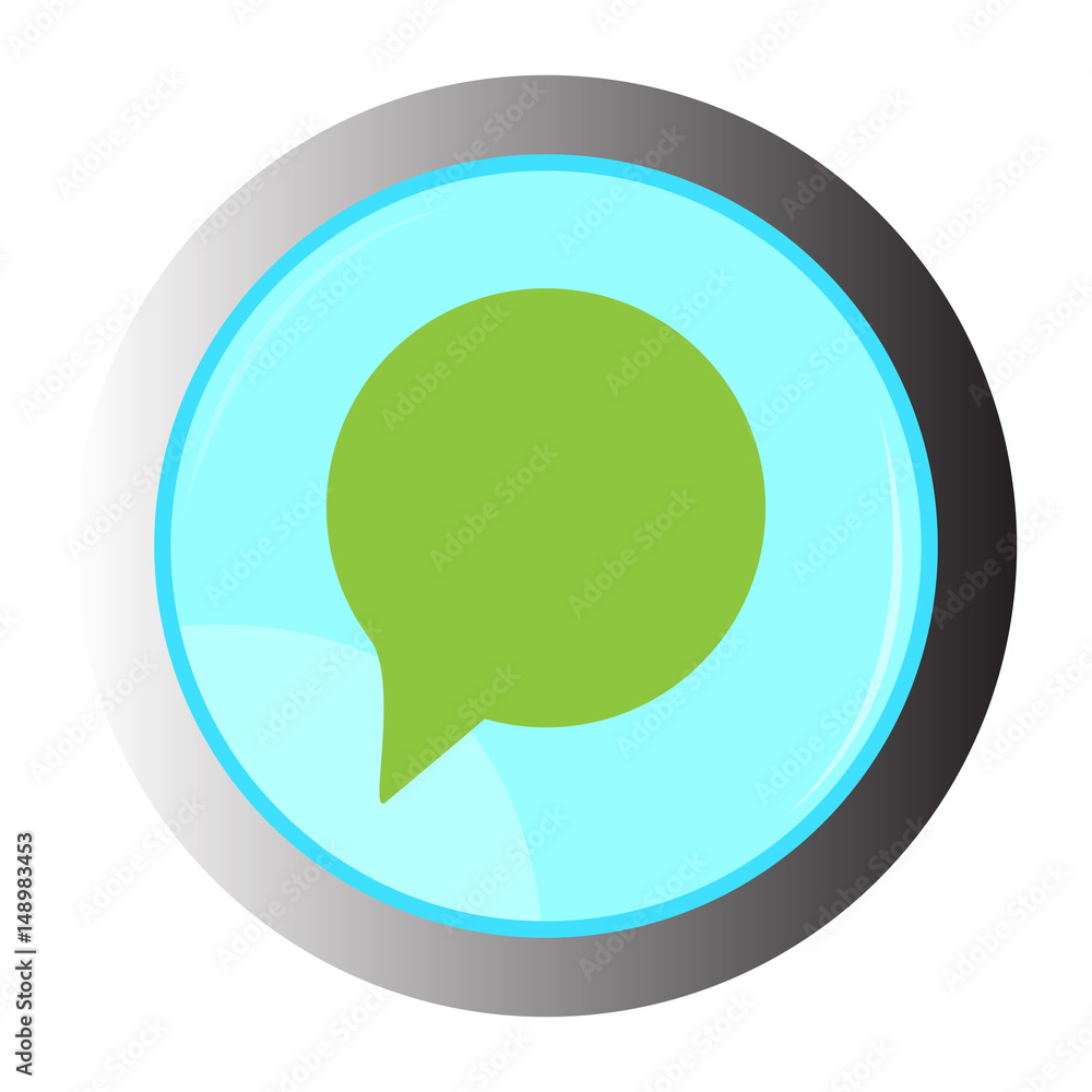 Isolated web button with a chat icon, Vector illustration Isolated web button with a chat icon, Vector illustration