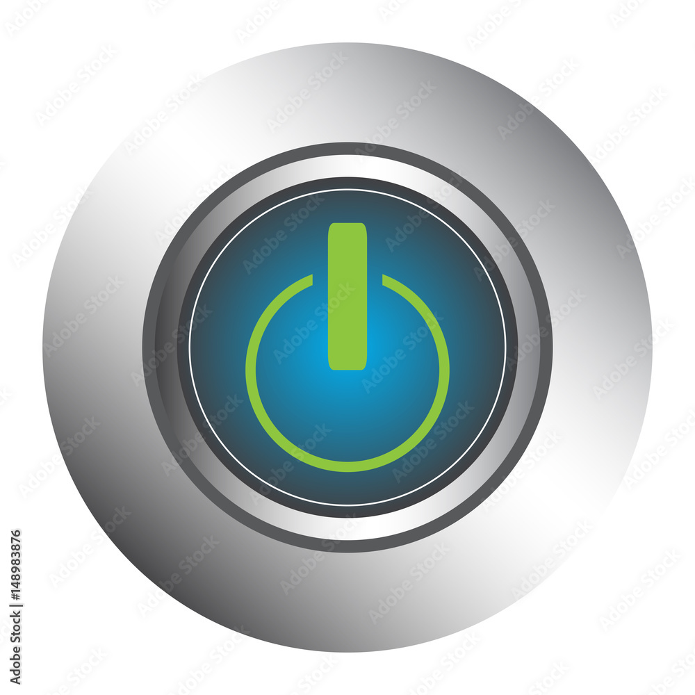 Isolated web button with a power symbol, Vector illustration Isolated web button with a power symbol, Vector illustration