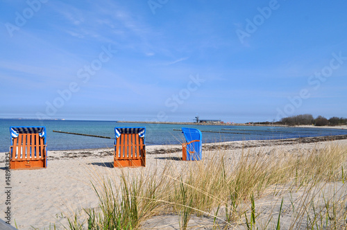 Strandkörbe,Ostseestrand in Glowe auf Rügen