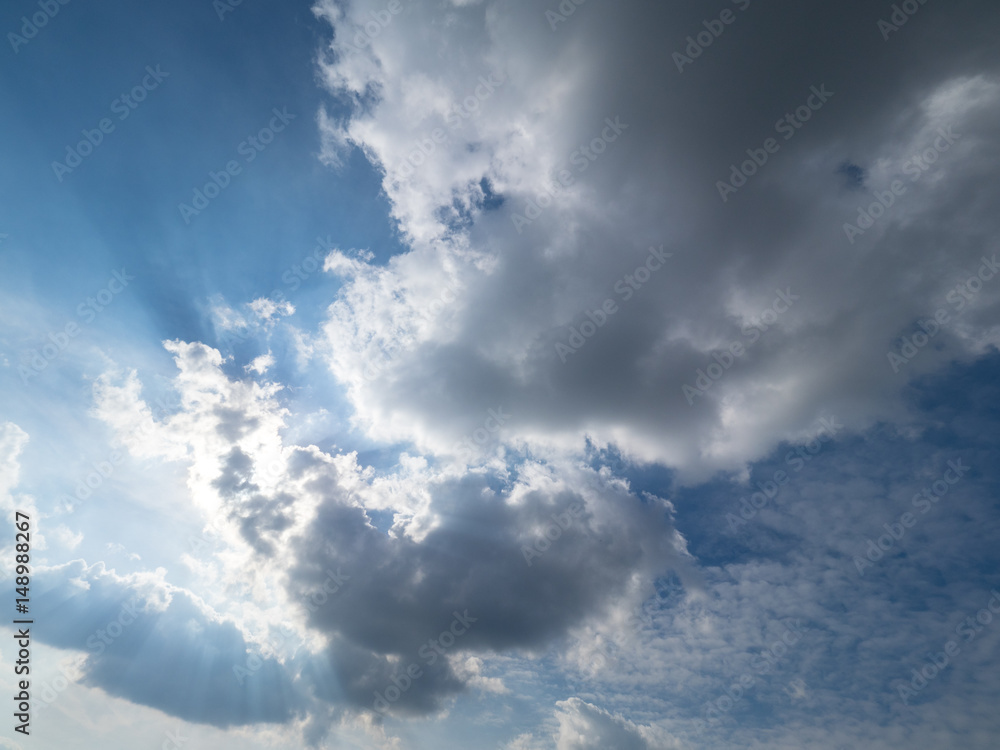 Fototapeta premium Big clouds cover the sun