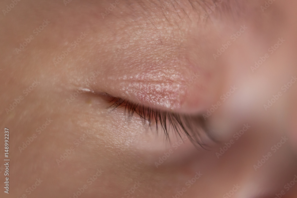 eyes of a newborn who sleeps a macro eyes of a newborn who sleeps a macro