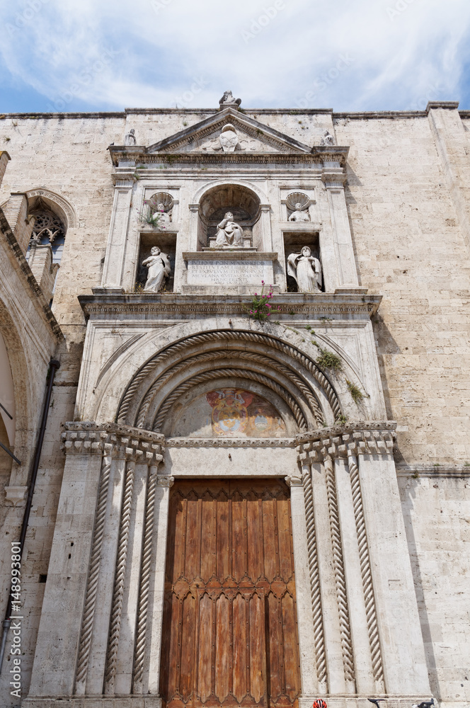 Details of architecture, historical buildings of Italy. Ascoli Piceno. Marche.