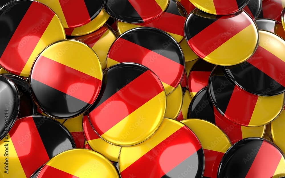Germany Badges Background - Pile of German Flag Buttons. Germany Badges Background - Pile of German Flag Buttons.