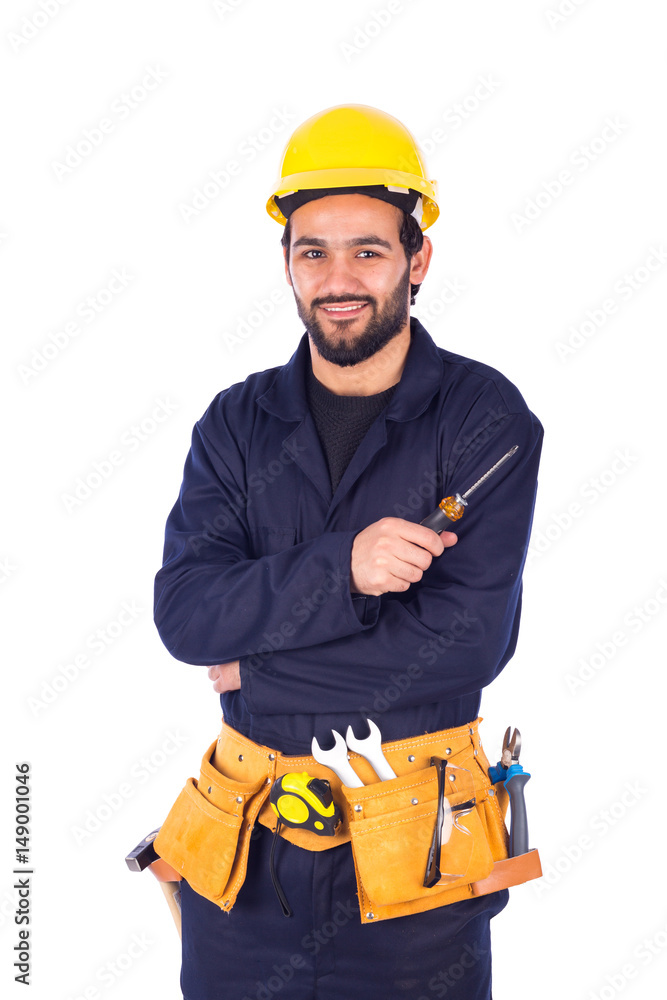 smiling young worker smiling young worker