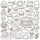 Set of Cute Bakery, Pastry and Dessert Doodle