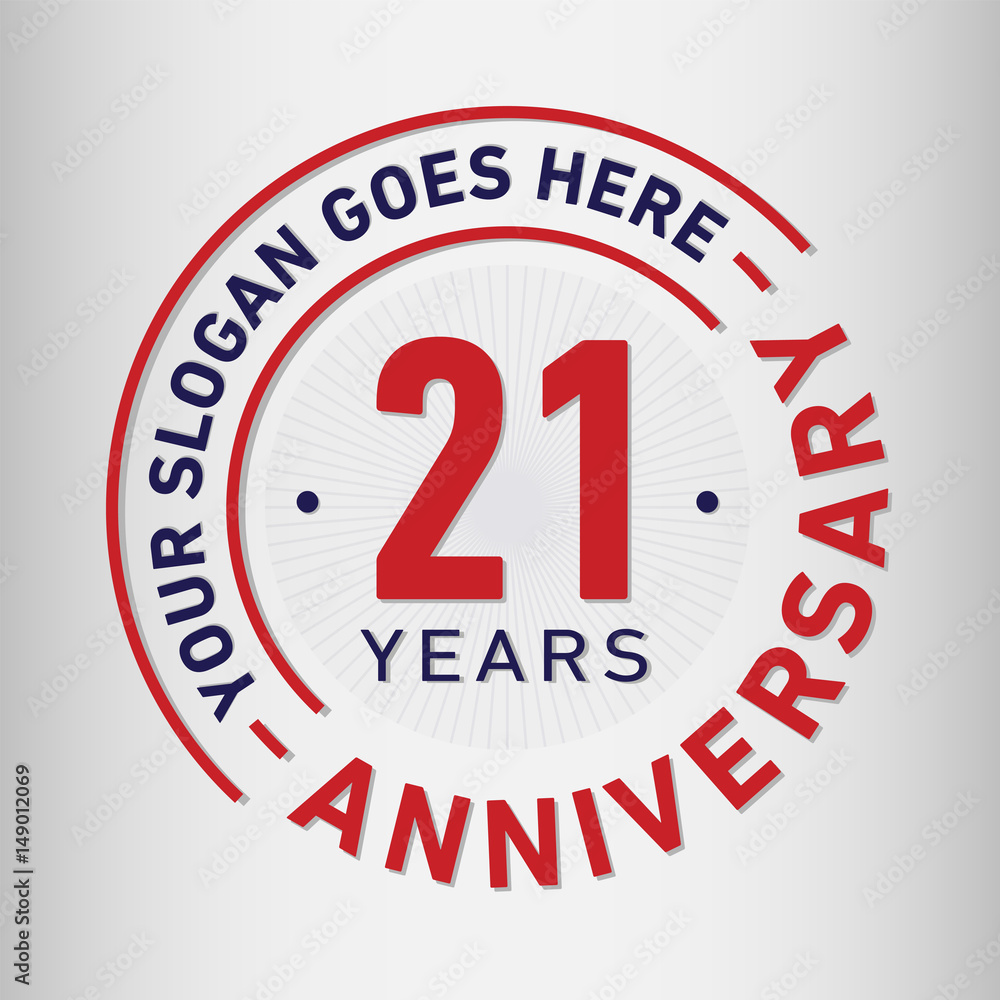 21 years anniversary logo template. Vector and illustration.