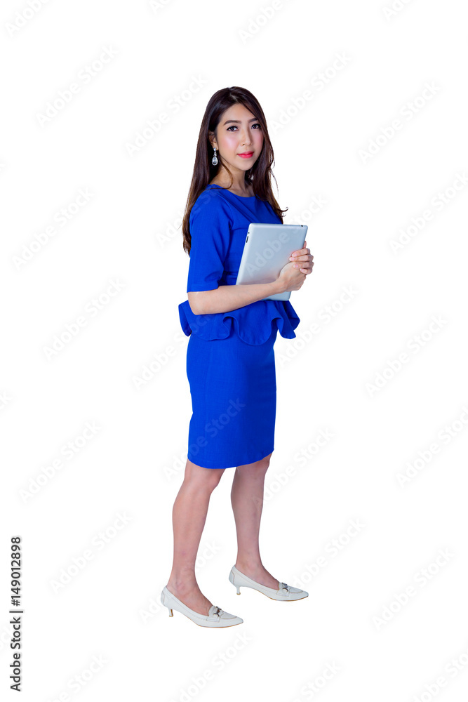 Portrait of smiling business woman phone talking , isolated on white background Portrait of smiling business woman phone talking , isolated on white background