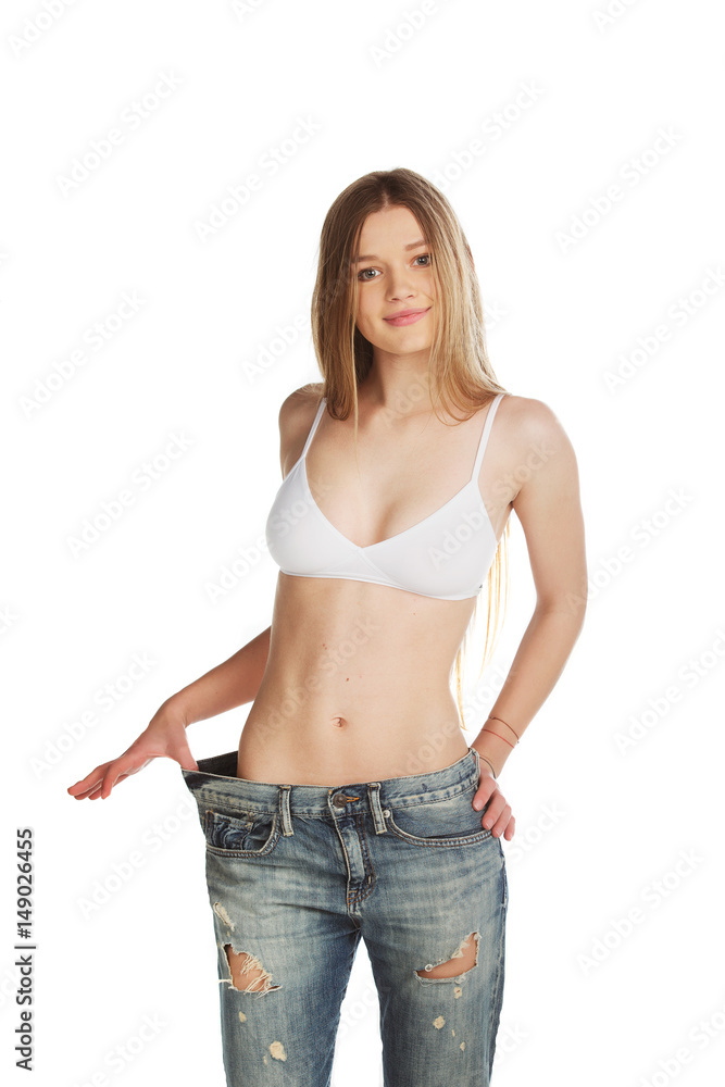 Young woman with fit stomach Young woman with fit stomach