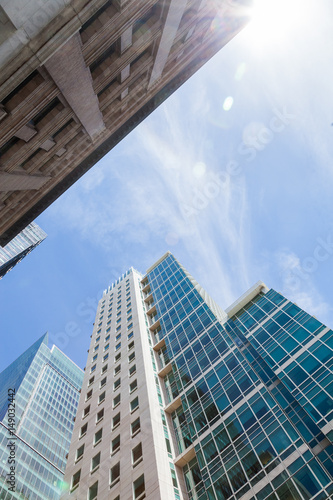 Modern Building Glass Architecture Clouds Wall Detail 